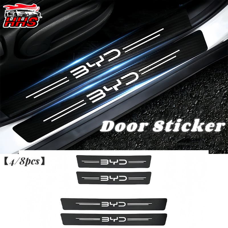 4/8ชิ้น สำหรับ BYD Dolphin Atto 3 Sealion 6 Sealion 7 M6 คาร์บอนไฟเบอร์ กันรอยประตูรถยนต์ ยินดีต้อนรับเหยียบเกณฑ์แถบรถตกแต่งภายในอุปกรณ์ตกแต่ง สติกเกอร์คาร์บอนไฟเบอร์ ป้องกันรอยขีดข่วน สำหรับติดประตูรถยนต์ Threshold stickers to prevent trampling รูปที่ 1