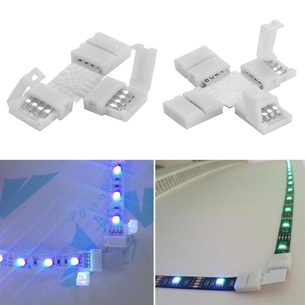 1 Pc 4Pin Led Strip Connector LT Cross Shape PCB มุมสําหรับ RGB 3528 5050 Clip-on Coupler Led Strip อุปกรณ์เสริม รูปที่ 7