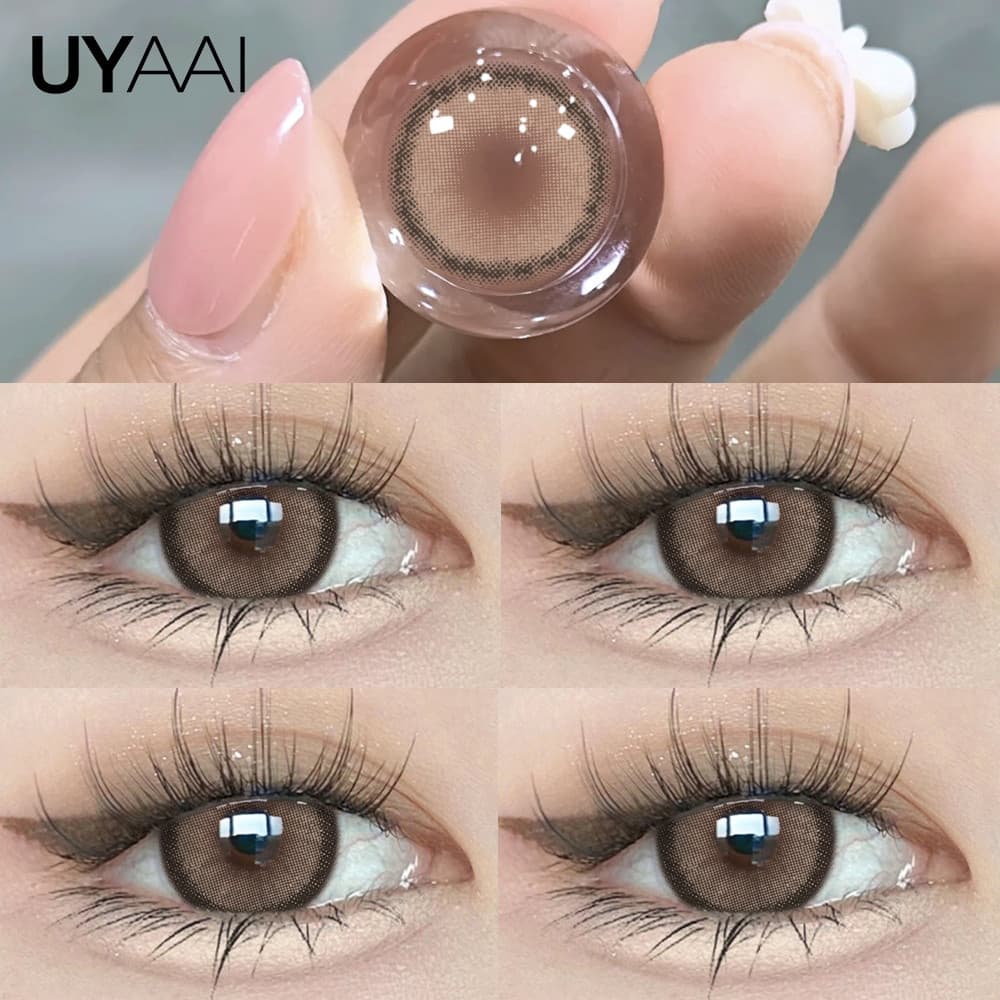 คอนแทคเลนส์ UYAAI คอนแทคเลนส์รายเดือน สีน้ำตาล สีเทา สไตล์เกาหลี 14~14.5mm รูปที่ 1