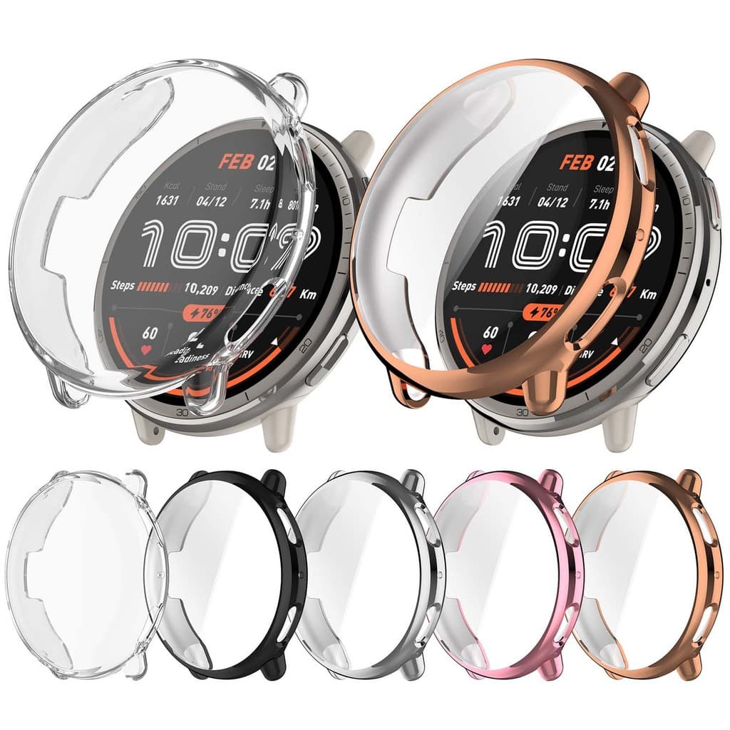 เคสกันรอย Amazfit Active 2 A2437 แบบนิ่ม ปิดจอ amazfit active2 A2437 กดเล่นปกติ รูปที่ 2