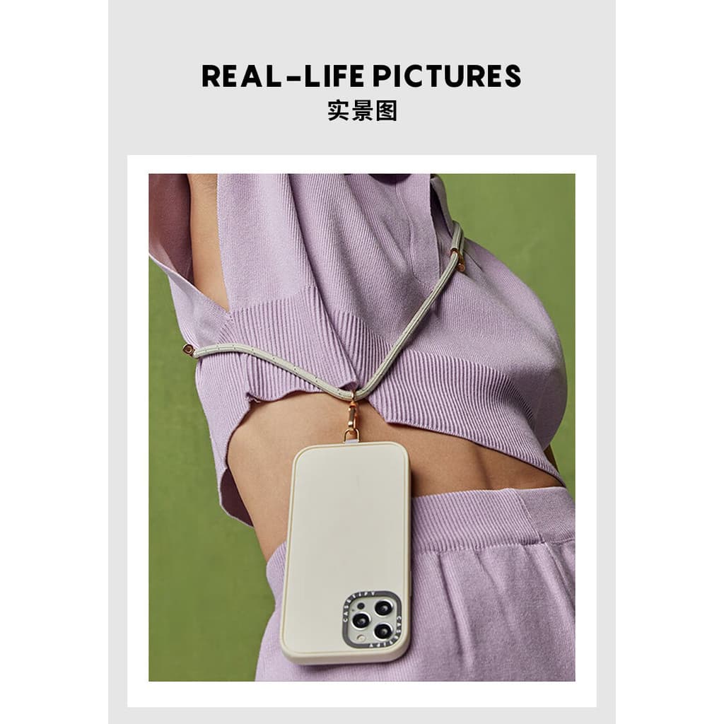 Casetify 6 มม.Bold Braided Rope Strap Retractable ปรับแขวนคอ Crossbody Chain มัลติฟังก์ชั่นเคสโทรศัพท์ Lanyard รูปที่ 9