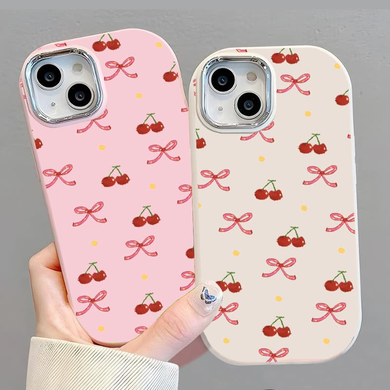 CODเต็มหน้าจอ เชอร์รี่ โบว์ Case for IPhone 11 12 13 14 15 16 PRO MAX 6 7 8 14 15 PLUS XR X XS MAX กรณีโทรศัพท์มือถือ รูปที่ 4