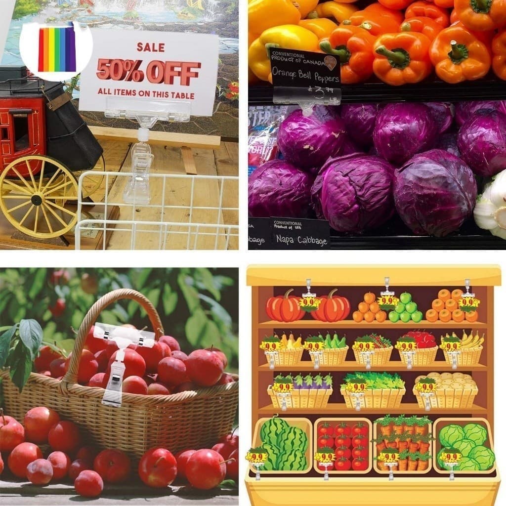 ที่หนีบป้ายราคาใส ปรับหมุนได้ 360° สำหรับร้านค้า ตลาดนัด | แข็งแรง ใช้ง่าย รูปที่ 4