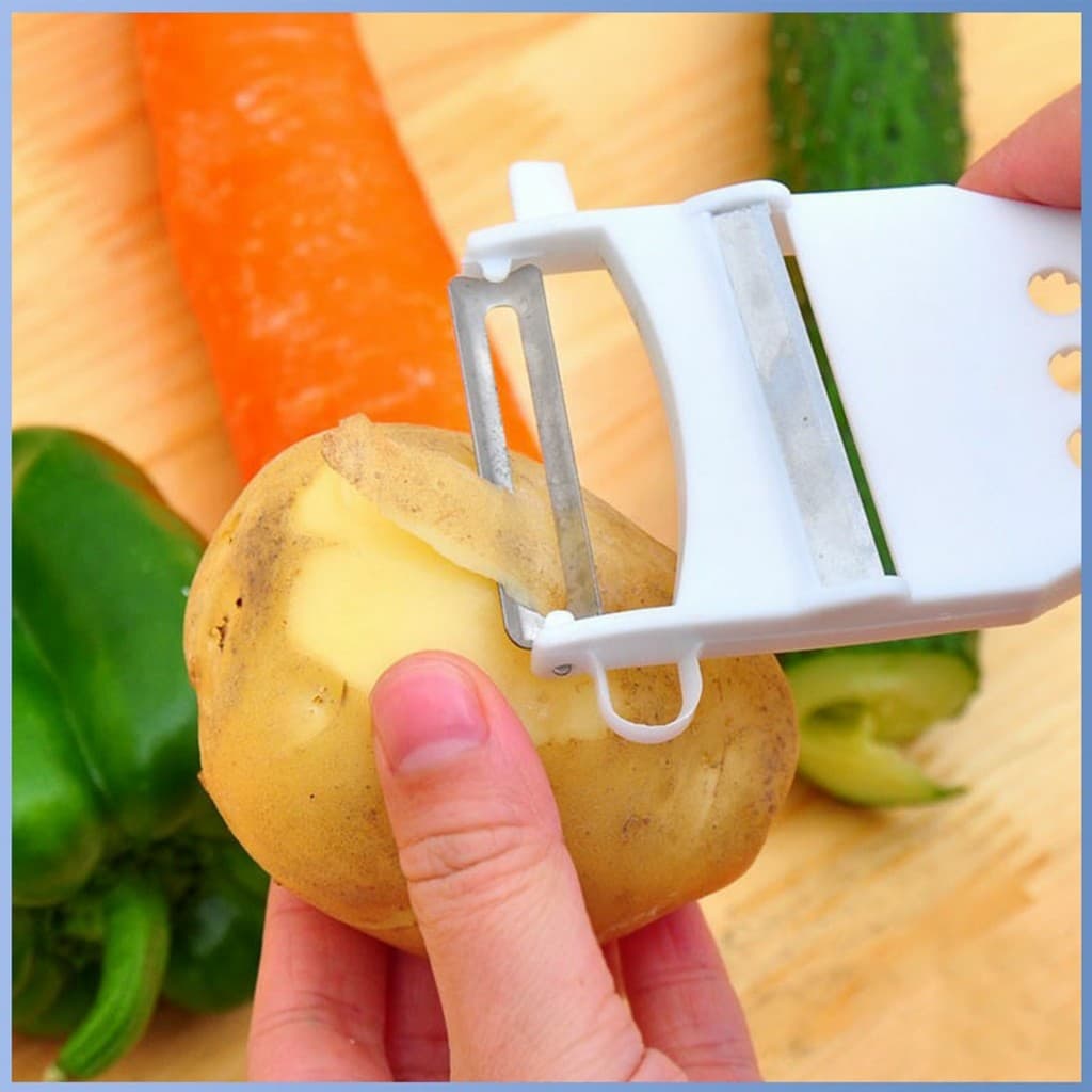 มีดปอกผลไม้ ที่ขูดมะละกอ เครื่องตัดผักเอนกประสงค์ แบบหนา 5in1 veggie chopper รูปที่ 7