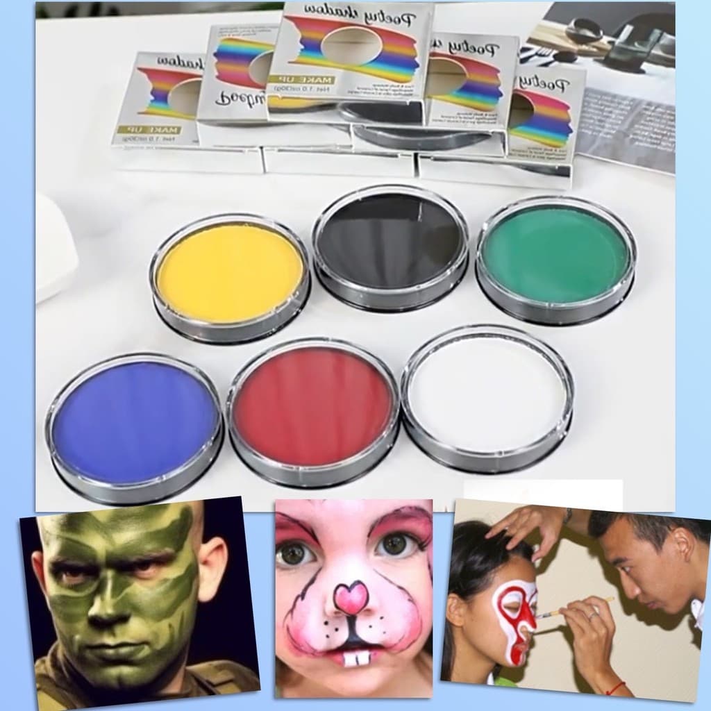 สีน้ำ ทาหน้า สีพรางหน้า เพ้นท์หน้า สีทาหน้า บอดี้เพ้นท์ กิจกรรมปาร์ตี้ ภาคสนาม ไร้สารพิษ ล้างออกง่าย เกรดพรีเมี่ยม รูปที่ 1