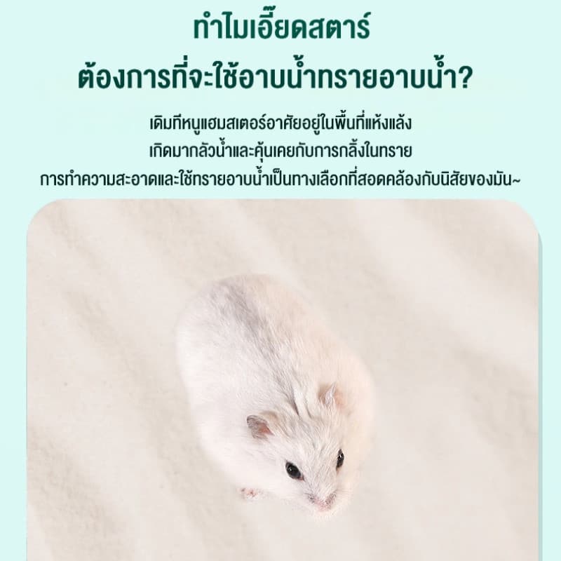 1KG ทรายอาบน้ำ สำหรับแฮมเตอร์ เม็ดทรายละเอียด ทำความสะอาดล้ำลึก ขจัดกลิ่น รูปที่ 6
