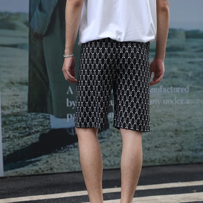 MUHANLU กางเกงขาสั้นสวมใส่สบาย ระบายอากาศได้ดี กางเกงขาสั้นลำลอง เอวยางยืดคุณภาพดีและ ฟรีไซร์ เอว 28-44นิ้ว รูปที่ 4