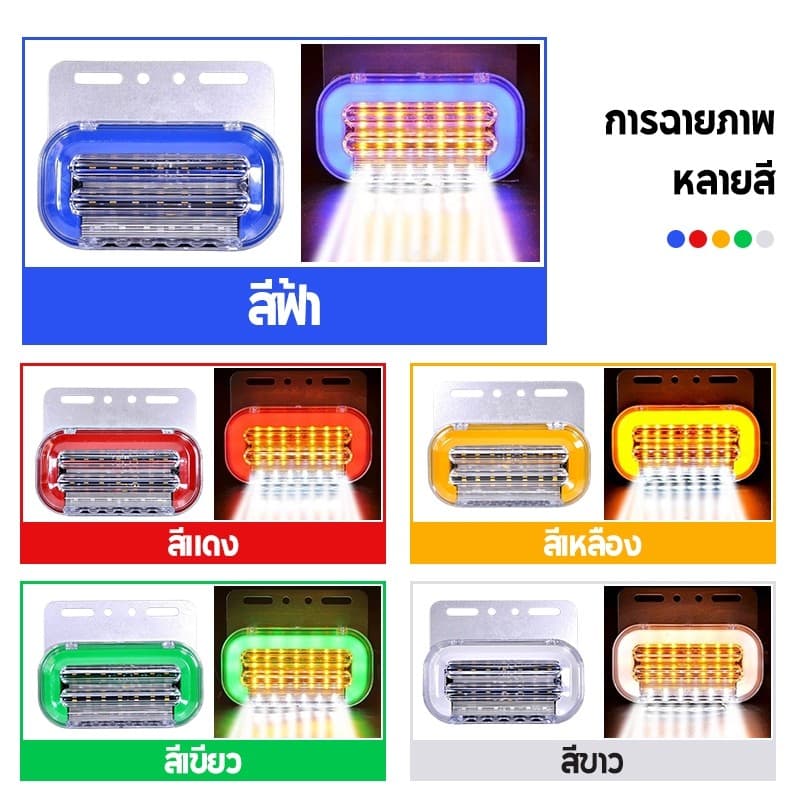 ไฟราวข้างรถบรรทุก ไฟราวข้าง12V 24V LED ไฟติดข้างรถ ราวไฟรถไถ กันน้ำ มีไฟ รูปที่ 2