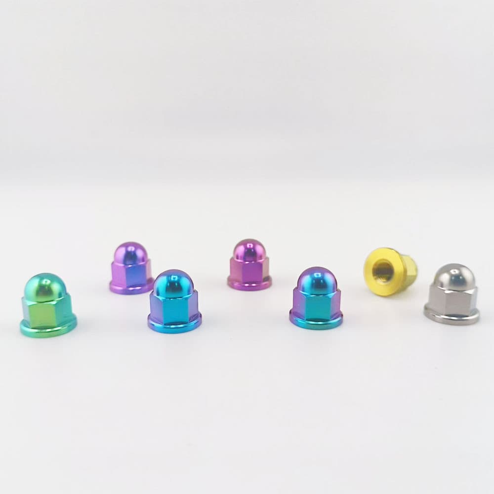 GR5 Titanium Nut M6 M8 M10 Dome Head Flange Nuts สําหรับดัดแปลงจักรยานรถจักรยานยนต์รถ รูปที่ 3
