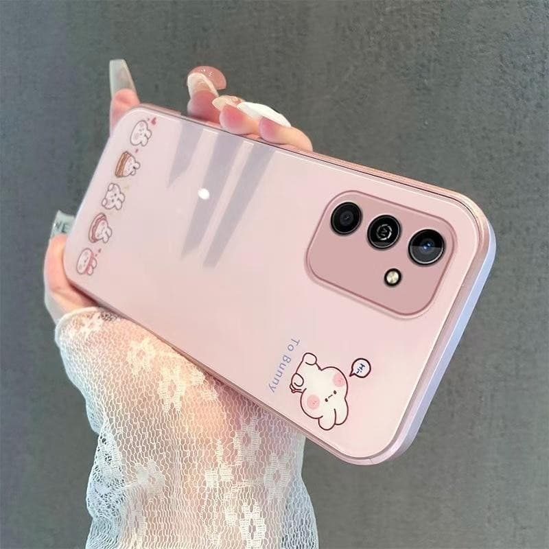 Samsung A56 A55 A54 A53 A52 A16 A14 A15 5GกรณีSamsung S23 FE S24 S23 Plus 5Gกรณีหรูหรา Liquid Glassกันกระแทกพร้อมกล้องProtectorเคสโทรศัพท์น่ารักการ์ตูนกระต่ายกรณี รูปที่ 4