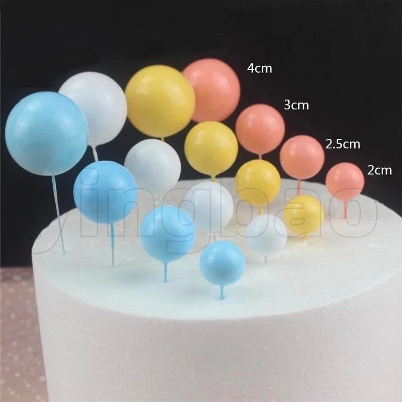 20ชิ้นผสมลูกที่มีสีสันเค้กท็อปเปอร์โฟมบอลฟองลูกตกแต่งคริสต์มาสลูกทองลูกเงินวันเกิด งานแต่งงานเบเกอรี่ขนมตกแต่งเค้ก รูปที่ 8