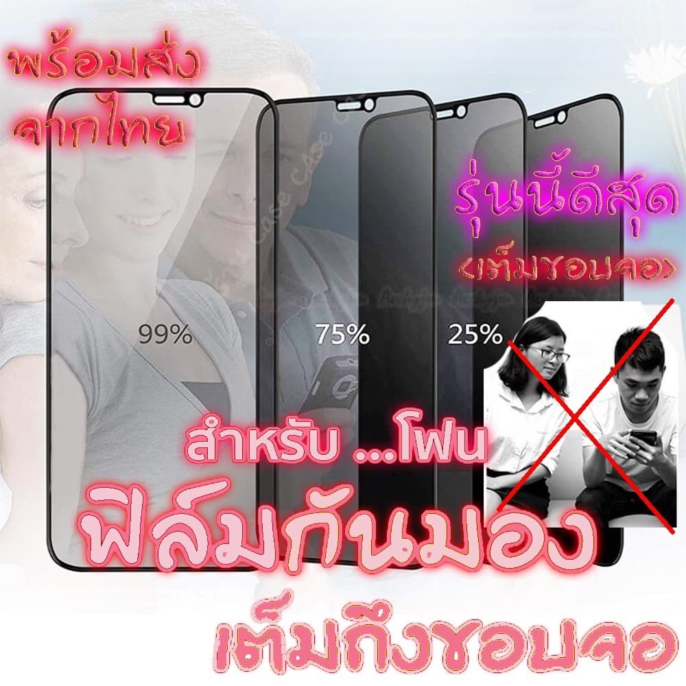 Soleฟิล์มกันมอง สำหรับรุ่น 16 15 14 13 12 pro max 11 ฟิล์มกันเสือก ไอโฟน X 8 6 6s Plus 7 XS XR ฟิล์ม กันมองข้าง รูปที่ 2