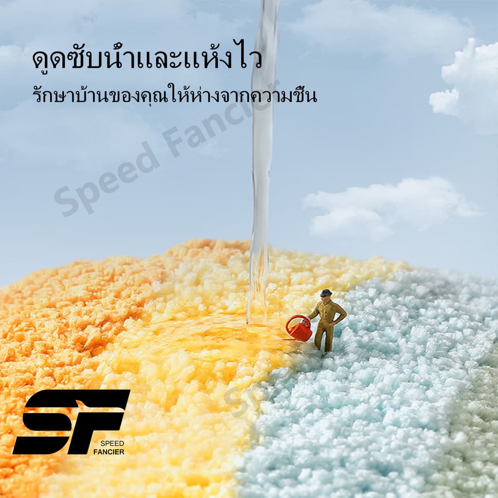 พรม พรมเช็ดเท้า พรมปูพื้น 40*60cm พรมดักฝุ่น พรมเช็ดเท้าเม็มโมรี่ซับน้ำได้ดี พรมกันลื่น พรมเนื้อนุ่ม พรมซับน้ำได้ดี รูปที่ 4