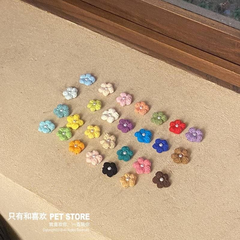 กิ๊บติดผมสัตว์เลี้ยงแฮนด์เมด Mini Hair Breaks สัตว์เลี้ยง BB คลิปโบว์ Shihtzu กิ๊บติดผมอุปกรณ์เสริมแมว Headwear Yorkshire Marzis Bichon รูปที่ 6