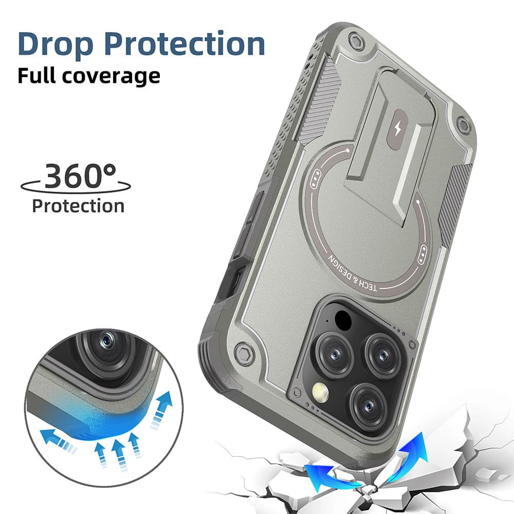 Armor Magnetic Holder เคส For iPhone 16 Pro Max เคสไอโฟน 11 17 13 15 14 12 Air 15promax 16promax 17pro เคสกันกระแทกไอโ รูปที่ 6