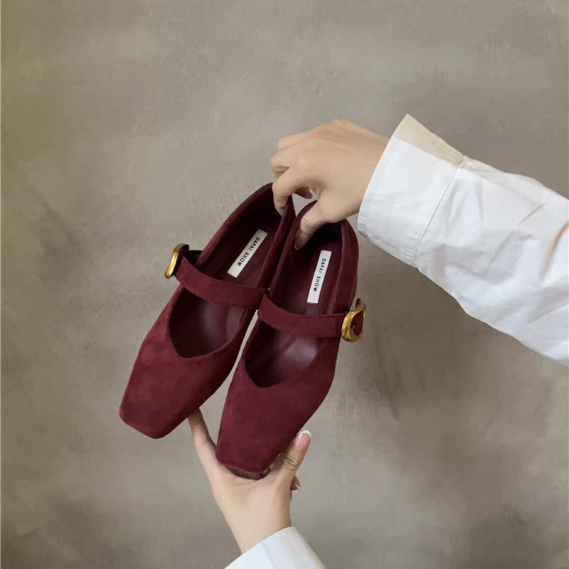 Atikota รองเท้าส้นสูงผู้หญิงสุภาพสตรีหัวเข็มขัดปรับได้ Chunky Square Toe Suede แฟชั่นรองเท้าส้นสูงรองเท้าแตะ รูปที่ 8