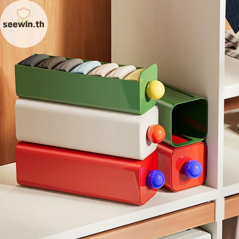 Seewin 1PC Wall Mount ถุงเท้ากางเกงประหยัดพื้นที่กางเกง Organizer สําหรับตู้เสื้อผ้าห้องนอนชุดชั้นในกล่องเก็บ th รูปที่ 3