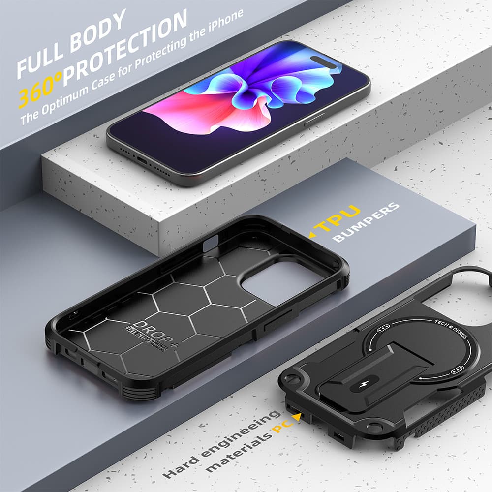 Armor Magnetic Holder เคส For iPhone 16 Pro Max เคสไอโฟน 11 17 13 15 14 12 Air 15promax 16promax 17pro เคสกันกระแทกไอโ รูปที่ 8