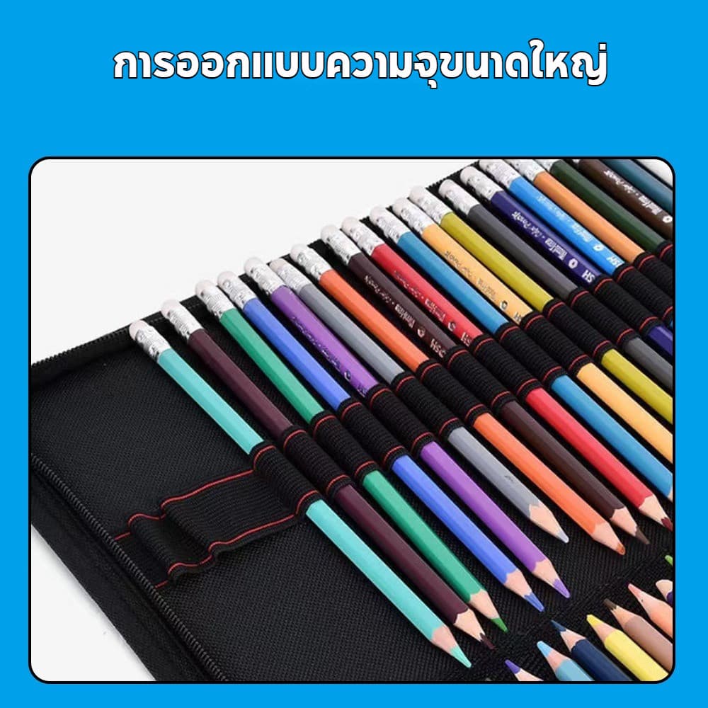 จัดระเบียบอุปกรณ์ศิลปะ มืออาชีพใบพับที่วางปากกา ภาพวาดดินสอ ปากกาม่านฟอง 36/48 หลุมที่วางดินสอสีดำ รูปที่ 3