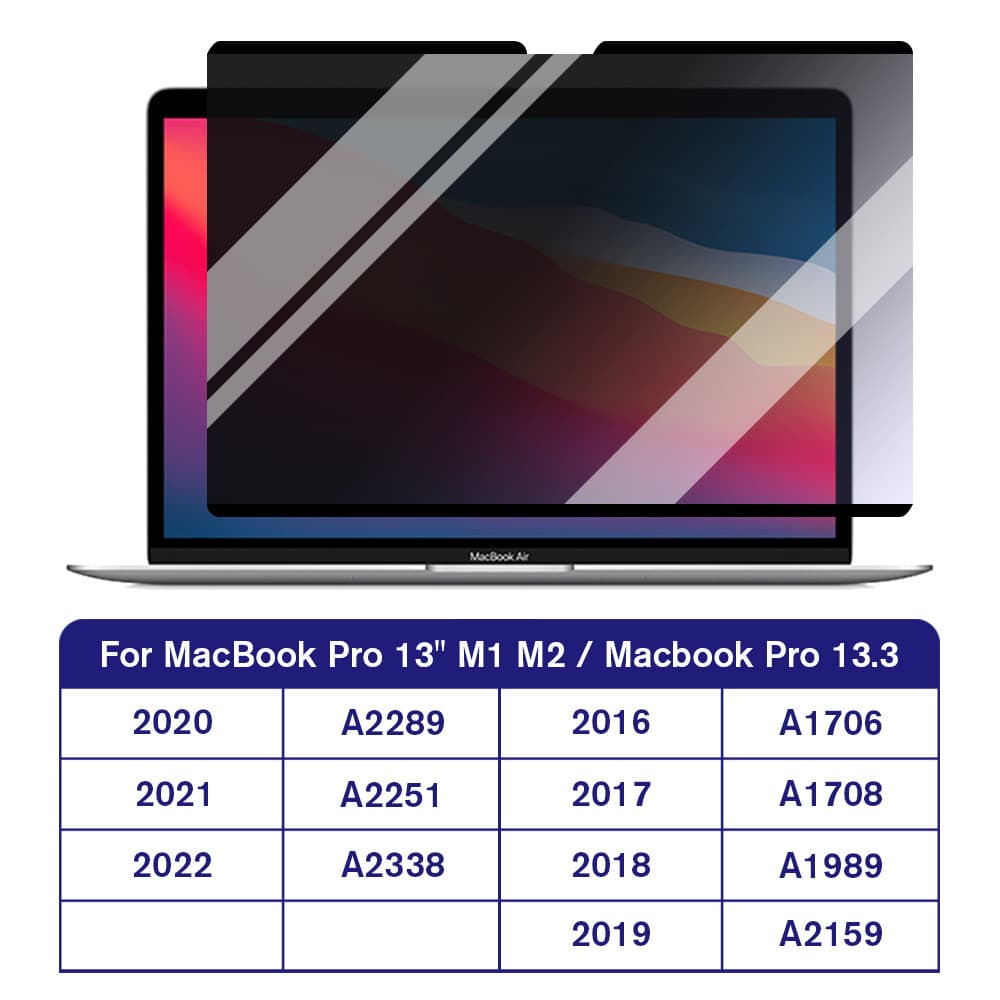 ฟิล์มป้องกันหน้าจอเพื่อความเป็นส่วนตัวระบบแม่เหล็กสำหรับMacBook Pro Air 13 14 15 16นิ้วอุปกรณ์เสริมตัวกปท็อปที่ถอดออกได้ รูปที่ 7