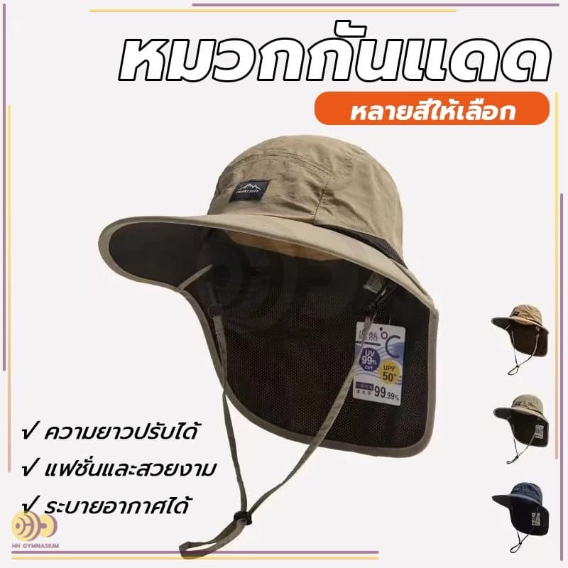 หมวกกันแดด หมวกชาวประมงกลางแจ้ง แห้งเร็ว และระบายอากาศได้ดี เหมาะสำหรับกิจกรรมกลางแจ้งต่างๆ รูปที่ 1
