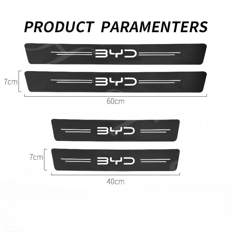 4/8ชิ้น สำหรับ BYD Dolphin Atto 3 Sealion 6 Sealion 7 M6 คาร์บอนไฟเบอร์ กันรอยประตูรถยนต์ ยินดีต้อนรับเหยียบเกณฑ์แถบรถตกแต่งภายในอุปกรณ์ตกแต่ง สติกเกอร์คาร์บอนไฟเบอร์ ป้องกันรอยขีดข่วน สำหรับติดประตูรถยนต์ Threshold stickers to prevent trampling รูปที่ 5