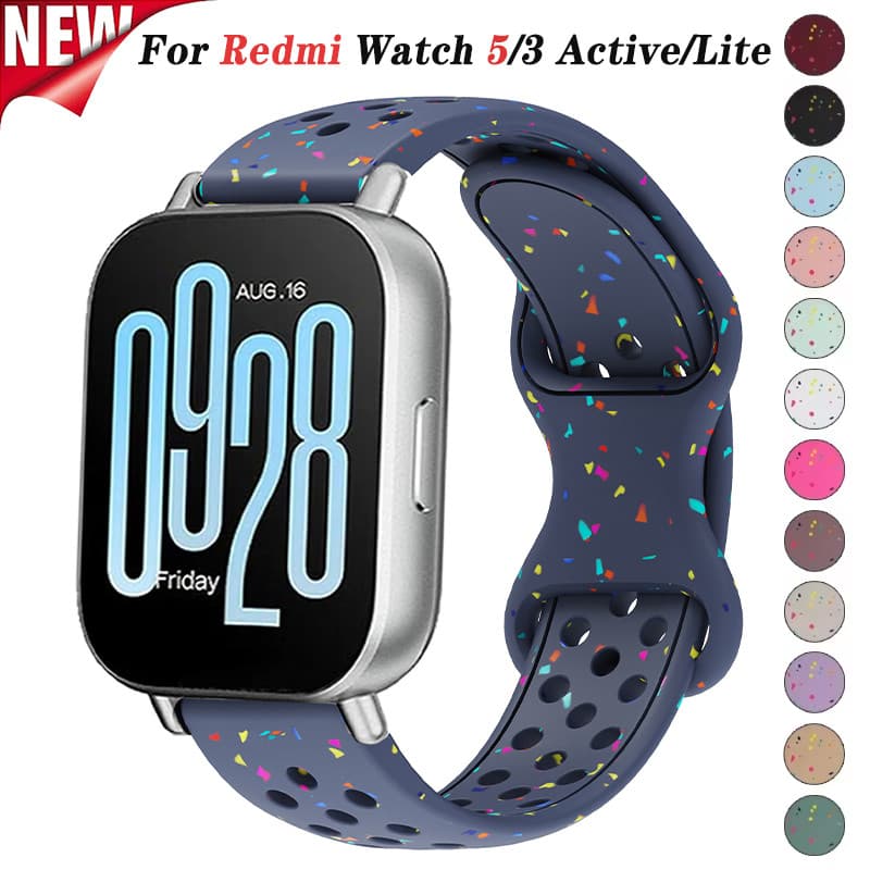สีจุดสายรัดซิลิโคนสําหรับ Redmi Watch 5 Active 5 Lite 22 มม.สร้อยข้อมือกีฬาสําหรับ Redmi Watch 3 Active 3 Lite เปลี่ยนวง รูปที่ 1