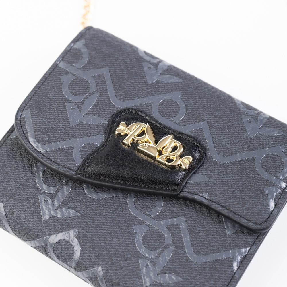PLAYBOY รุ่น Freya Wallet on Chain กระเป๋าสตางค์ผู้หญิงใบสั้น รหัสST-WA252PB112 สกรีนลายผ้ายีนส์ รูปที่ 6