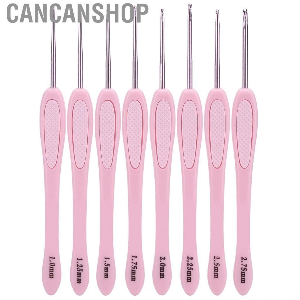 Cancanshop ตะขอโครเชต์ตามหลักสรีรศาสตร์ตั้งค่าเข็มถักราบ รูปที่ 4