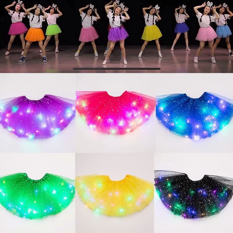 CODTUTU กระโปรงมีไฟ LED SKIRT กระโปรงสีรุ้ง เด็ก/ผู้ใหญ่ รูปที่ 9