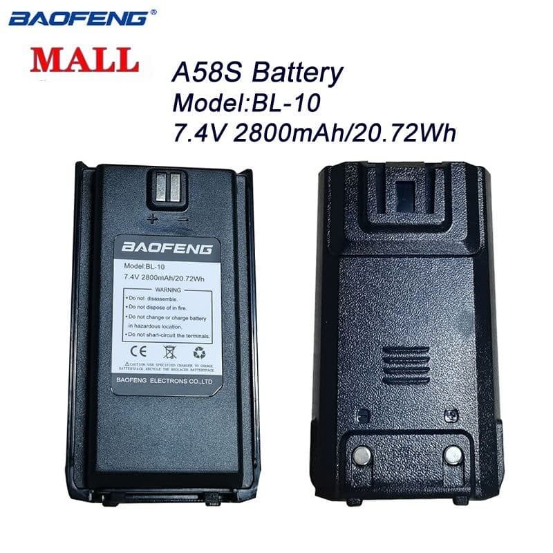 Original Baofeng A58S BL-10 แบตเตอรี่ 7.4v 2800mAH Li-Ion แบตเตอรี่ สำหรับ BF A58S Two Way วิทยุ รูปที่ 1
