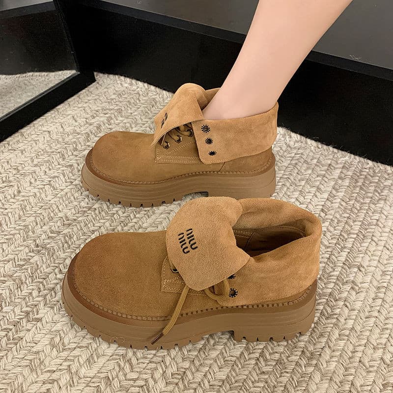 รองเท้าบูทมาร์ติน Boots Casual Round Toe กันลื่นซิป รูปที่ 4
