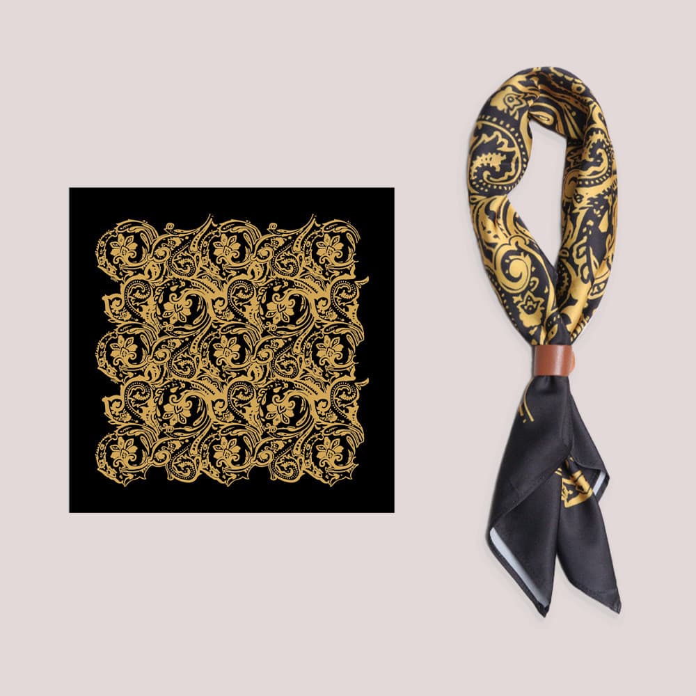 High-end American Style Unisex Style Outdoor Motorcycle Temperament All-Match Square Scarf Ami Khaki Retro Sil รูปที่ 5