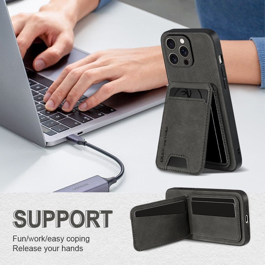 ซองหนังใส่บัตร เหมาะสําหรับ IPhone 15 16pro Max 14 15 Pro 13 12 Frosted Hard เคสกันกระแทก รูปที่ 7