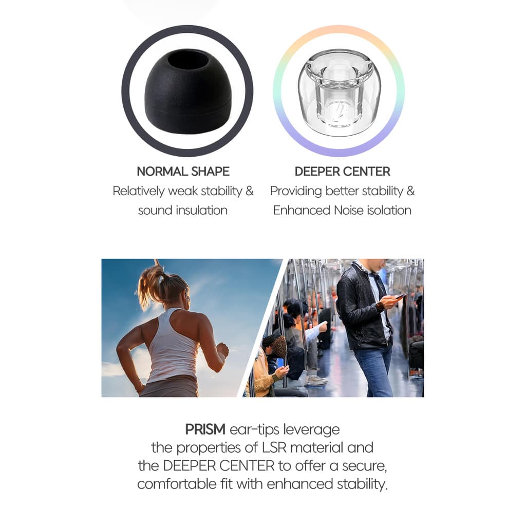 Divinus Prism กว้าง Bore LSR หูฟัง Eartips สําหรับ 4-6 มม.หัวฉีด, หูฟังเคล็ดลับหูฟังสําหรับ Davinci AFUL Performer 5 + 2 JUZEAR รูปที่ 9