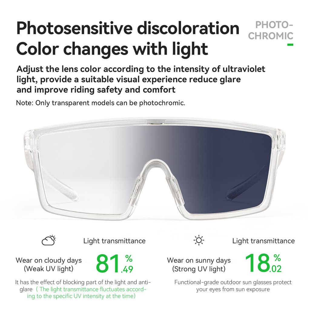 Rockbros แว่นตาขี่จักรยานโพลาไรซ์ Sunglses น้ําหนักเบา Anti-UV400 + Sport Photochromic แว่นตากันแดดแบบพกพา MTB รูปที่ 5