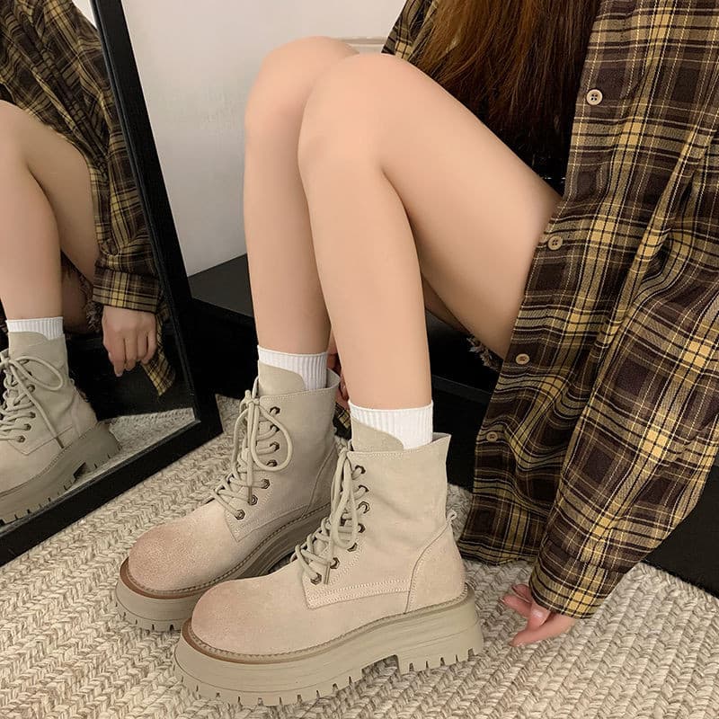 รองเท้าบูทมาร์ติน Boots Casual Round Toe กันลื่นซิป รูปที่ 3