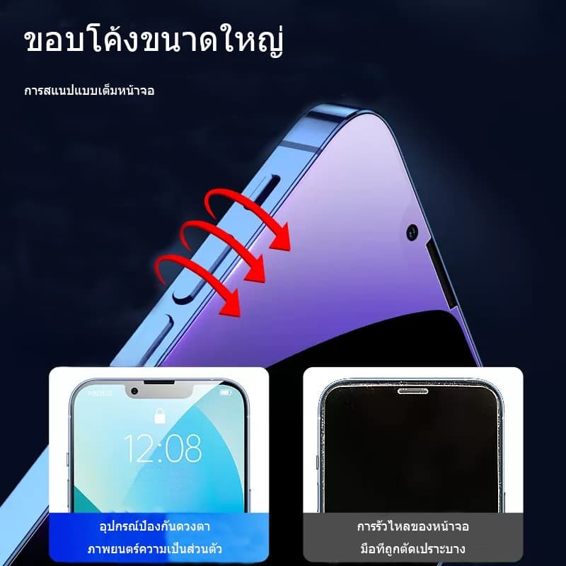 Soleฟิล์มกันมอง สำหรับรุ่น 16 15 14 13 12 pro max 11 ฟิล์มกันเสือก ไอโฟน X 8 6 6s Plus 7 XS XR ฟิล์ม กันมองข้าง รูปที่ 7