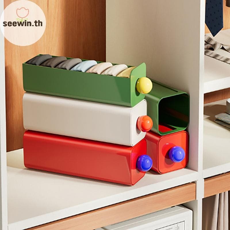 Seewin 1PC Wall Mount ถุงเท้ากางเกงประหยัดพื้นที่กางเกง Organizer สําหรับตู้เสื้อผ้าห้องนอนชุดชั้นในกล่องเก็บ th รูปที่ 7