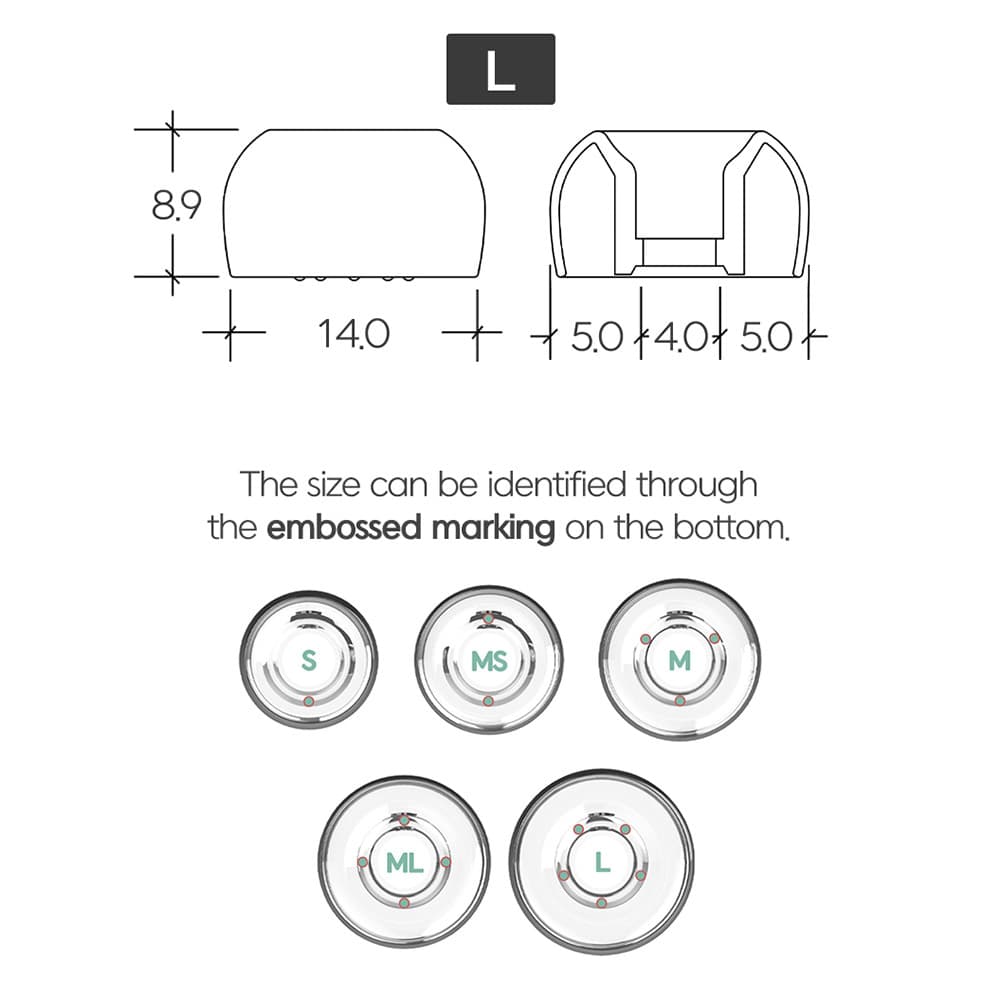 Divinus Prism กว้าง Bore LSR หูฟัง Eartips สําหรับ 4-6 มม.หัวฉีด, หูฟังเคล็ดลับหูฟังสําหรับ Davinci AFUL Performer 5 + 2 JUZEAR รูปที่ 6