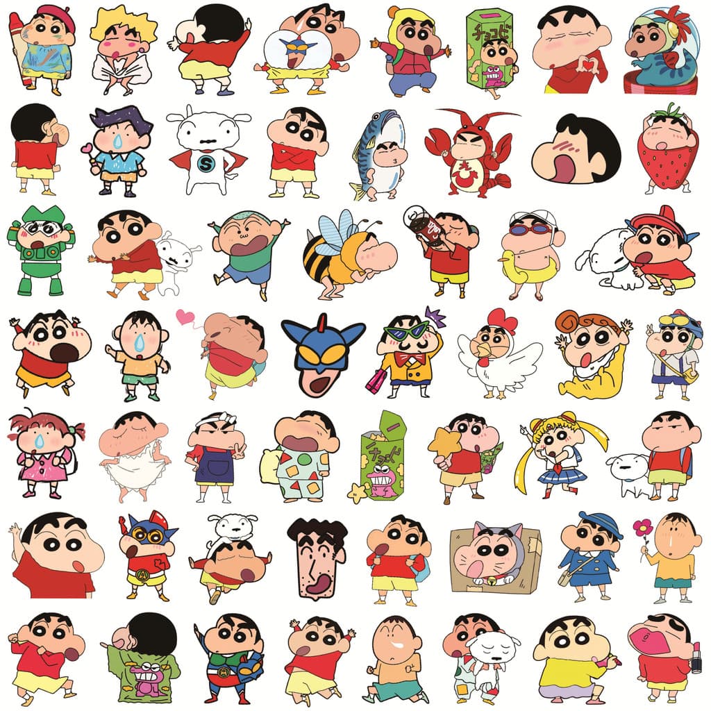 100ชิ้น/เซ็ต Q สติ๊กเกอร์เครยอนชินจังตลก สติ๊กเกอร์แฟชั่น DIY Doodle Decals รูปที่ 2