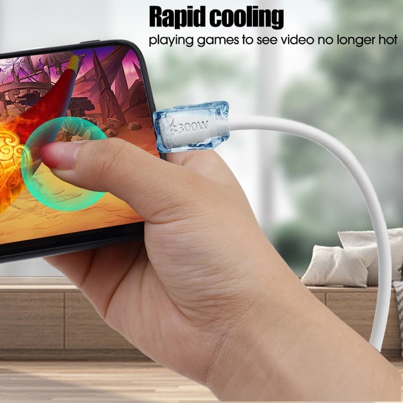 300w Super Fast Charging Type C Micro USB Cable สําหรับโทรศัพท์ Android High Power USB-C Charger Cord ทนทาน PVC รูปที่ 9