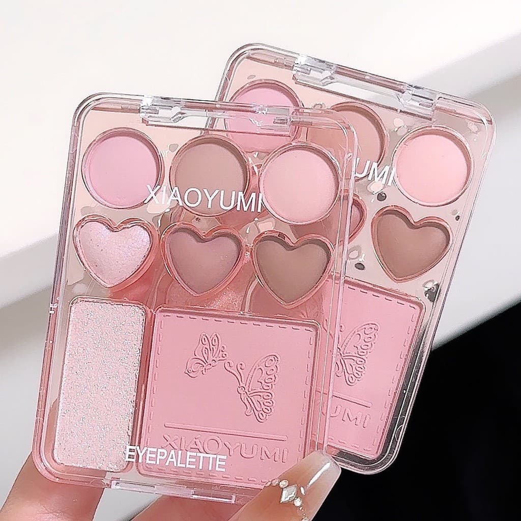 pink.girlพาเลทอายแชโดว์Eyeshadow Palette Sweetheart Blush Highlight One ธรรมชาติสามมิติกันน้ํา-Y0671 รูปที่ 4