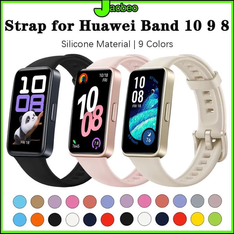 สายรัด for Huawei Band 10 / Huawei Band 9 8 ซิลิโคนกีฬาเปลี่ยนสายรัดยาง for Smartwatch Huawei Band 10 9 8 NFC รูปที่ 1