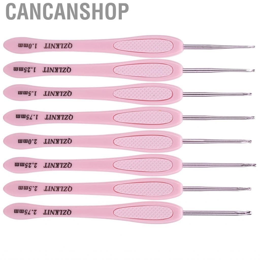 Cancanshop ตะขอโครเชต์ตามหลักสรีรศาสตร์ตั้งค่าเข็มถักราบ รูปที่ 5
