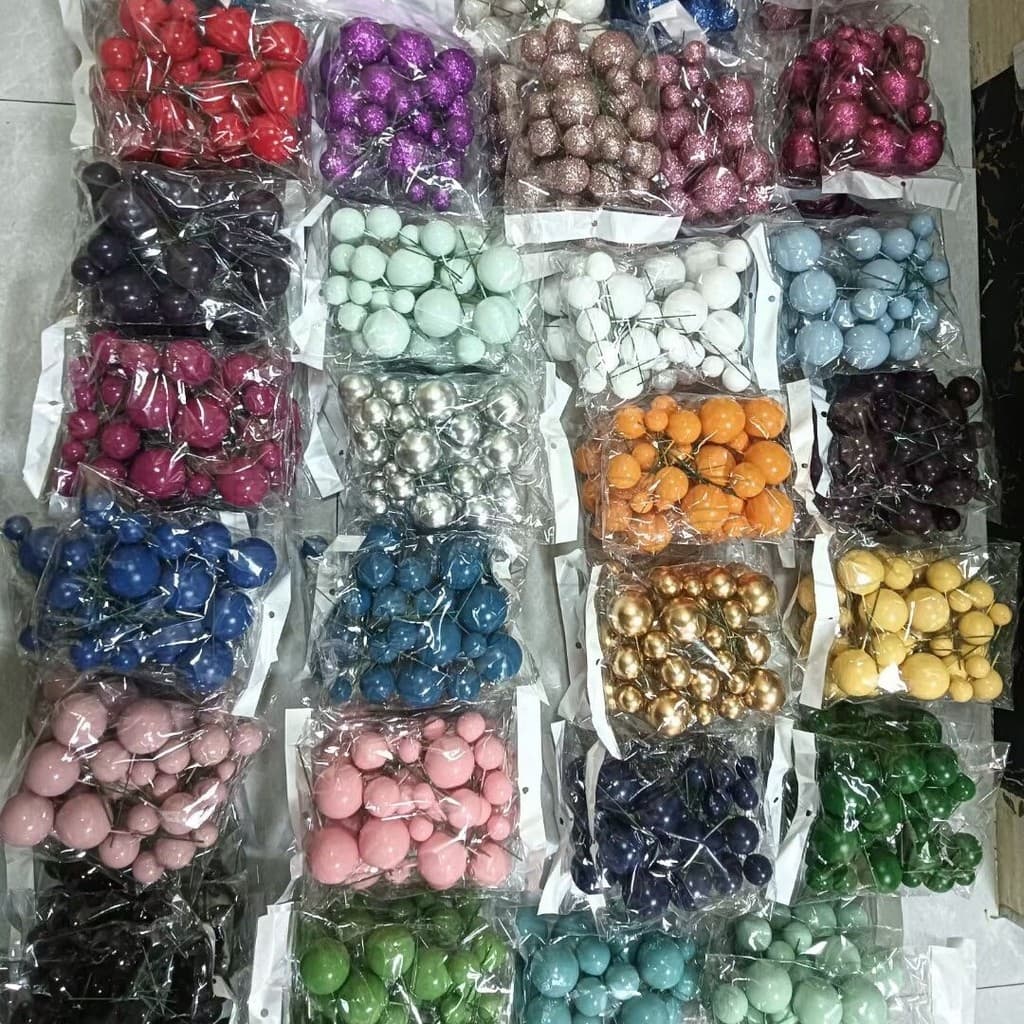 20ชิ้นผสมลูกที่มีสีสันเค้กท็อปเปอร์โฟมบอลฟองลูกตกแต่งคริสต์มาสลูกทองลูกเงินวันเกิด งานแต่งงานเบเกอรี่ขนมตกแต่งเค้ก รูปที่ 1