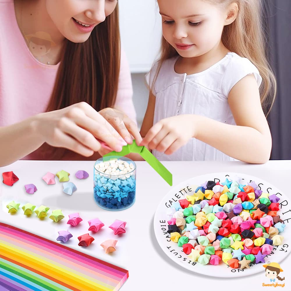 SWEETYBAYI กระดาษพับดาว ดาวกระดาษ ของขวัญสร้างสรรค์ กระดาษพับ กระดาษคุณภาพดี กระดาษสี รูปที่ 2