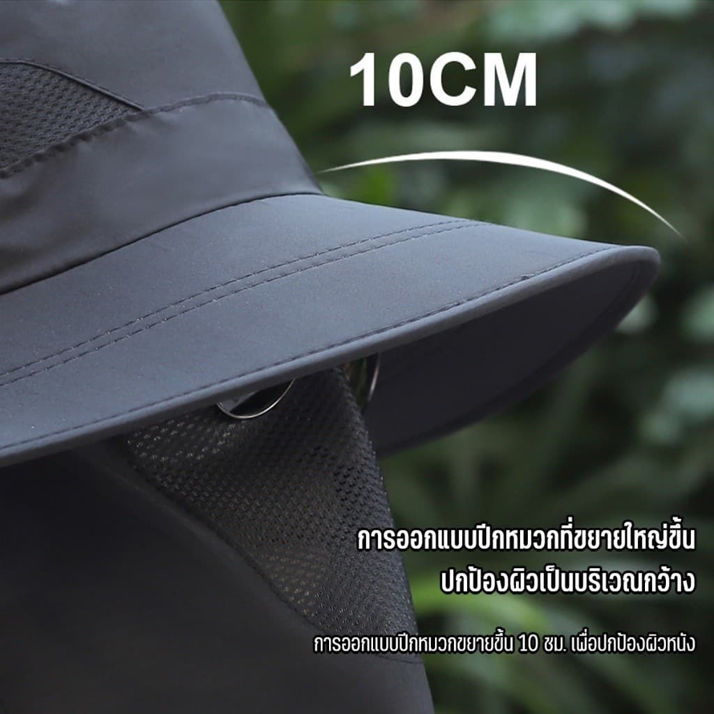 จากไทยหมวกบัคเก็ต หมวกกันแดด 360 องศา หมวก uv ขนาดใหญ่ กลางแจ้ง ผ้าแห้งเร็ว super deal รูปที่ 6