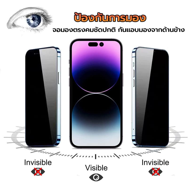3C.PP ฟิล์มกันมอง privacy เต็มจอใส สำหรับ Tecno Pova7 Spark go1 go1s go2 10pro 20 20C 30C 40C POVA 6PRO NEO CAMON 4G 5G รูปที่ 3