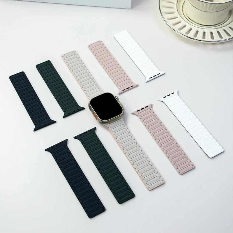 กีฬามีแม่เหล็กซิลิโคนสายรัด for Iwatch Series 11 10 9 8 7 6 5 4 3 2 Apple Watch Ultra 3 2 49 SE 46 45 42 41 40 44 38 มม รูปที่ 3